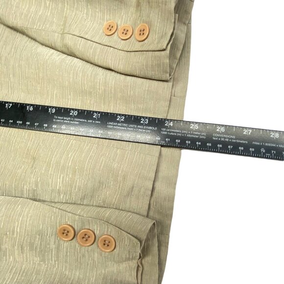 Vtg NORA NOH Women Button Front Silk Linen Blazer Sz 8 Brown Quite Luxury Preppy - Picture 13 of 14